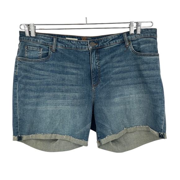 Kut from the Kloth shorts Katy boyfriend cuffed blue size 22W - Picture 1 of 5